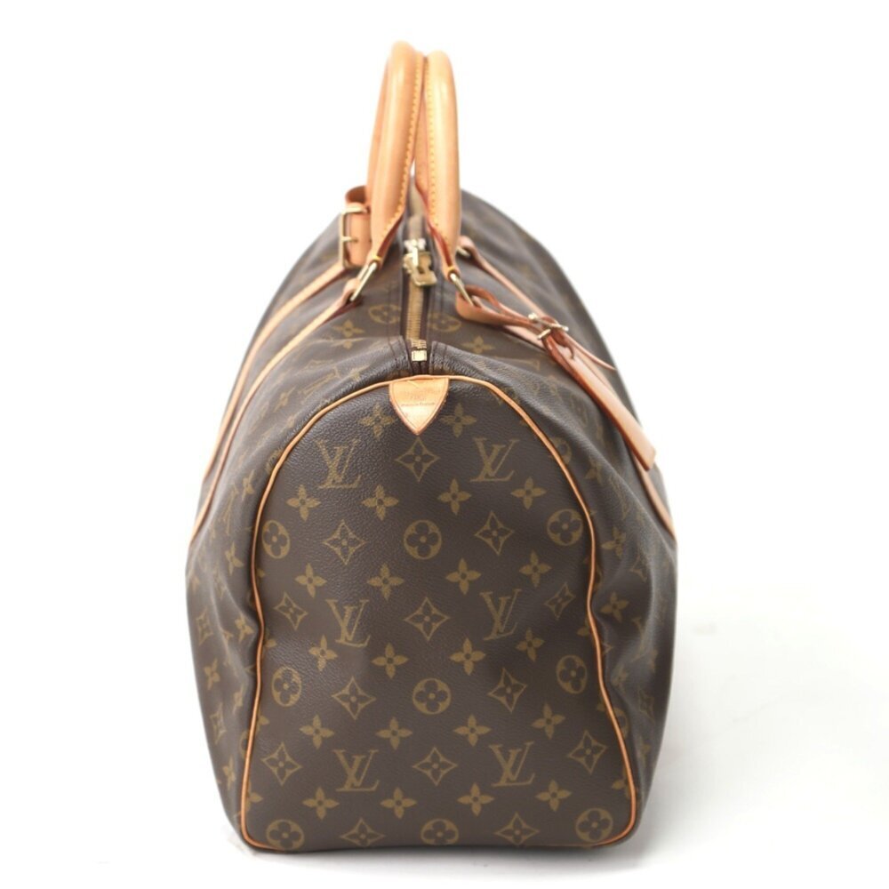 LOUIS VUITTON Authentic Brown Monogram Canvas Keepall 45 Boston Bag - Picture 4 of 15